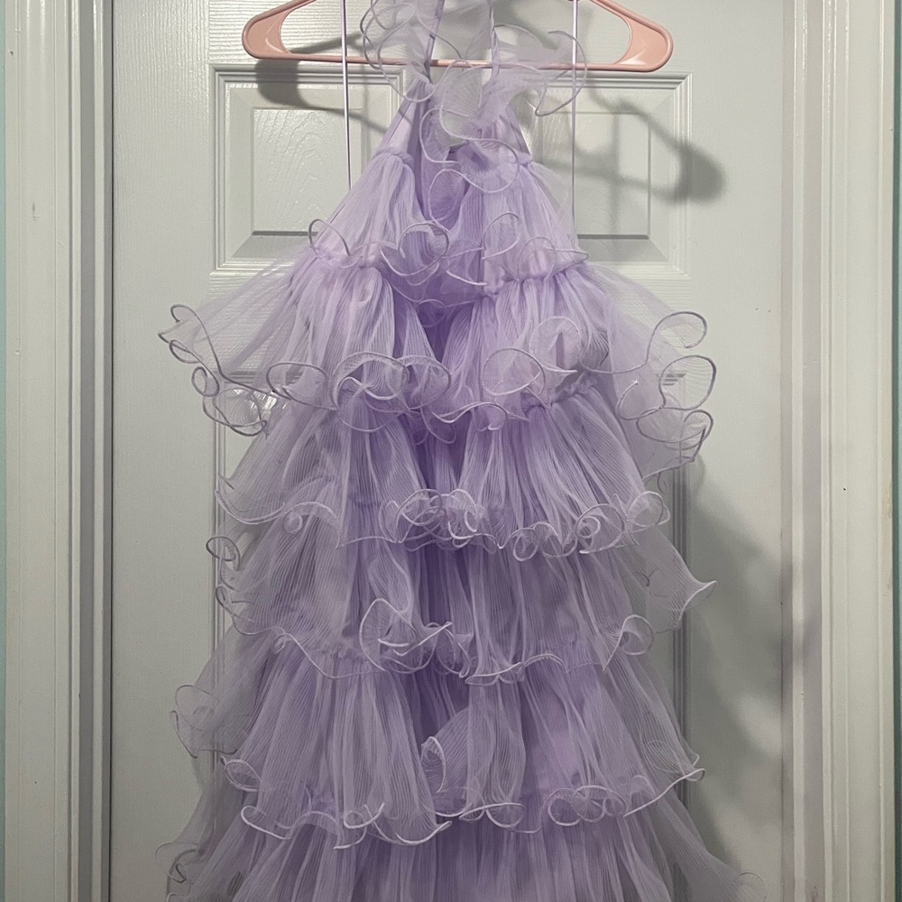 Lavender Ruffled Halter Dress
